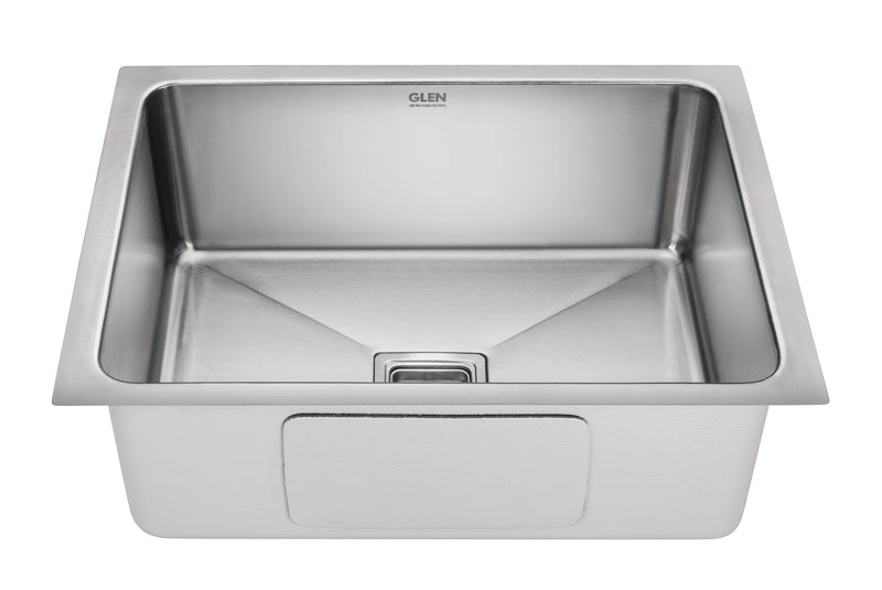 Stainless Steel Grade 304 Sink for Kitchen, Single Bowl Press Sink 24x18x9 inches, Matte Finish (KS-SP24189SBLRM)