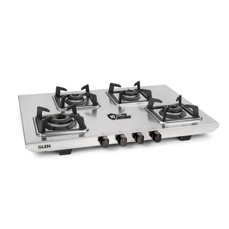 4 Burner Ultra Tuff Stainless Steel Gas Stove with High Efficiency Forged Brass Burners - Manual/Auto Ignition (CT1054UTDTSS)