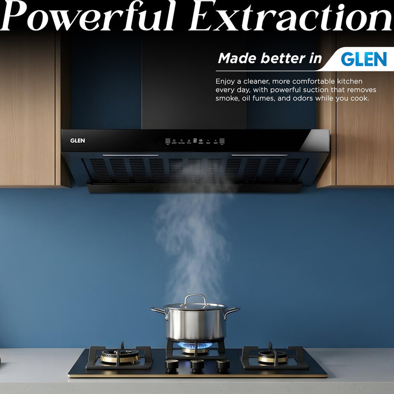 Auto Clean Filterless Slim Chimney with Inverter Technology, BLDC Motor 1400 m3/h - 60/76/90cm (CH6052SLBLDCB)