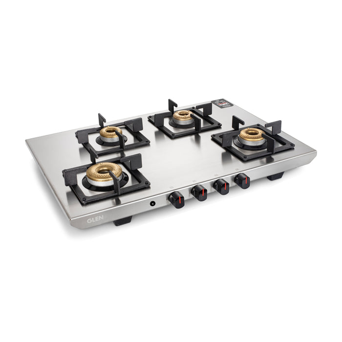 Buy Gas Stove 3 Burner Stainless Steel Brass Burner Online Glen Glen Appliances Pvt. Ltd