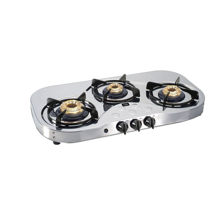 Buy Gas Stove 3 Burner Stainless Steel Brass Burner Online Glen Glen Appliances Pvt. Ltd