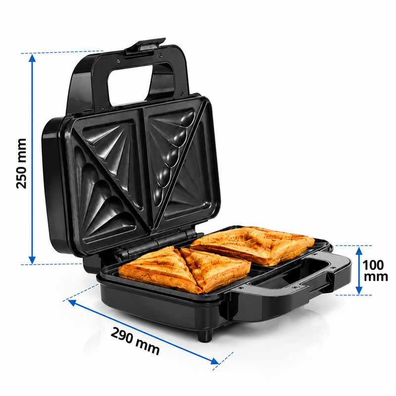 Electric Jumbo Sandwich Maker with Non-Stick Coating Plates, 1000W - (SA3025JSM)