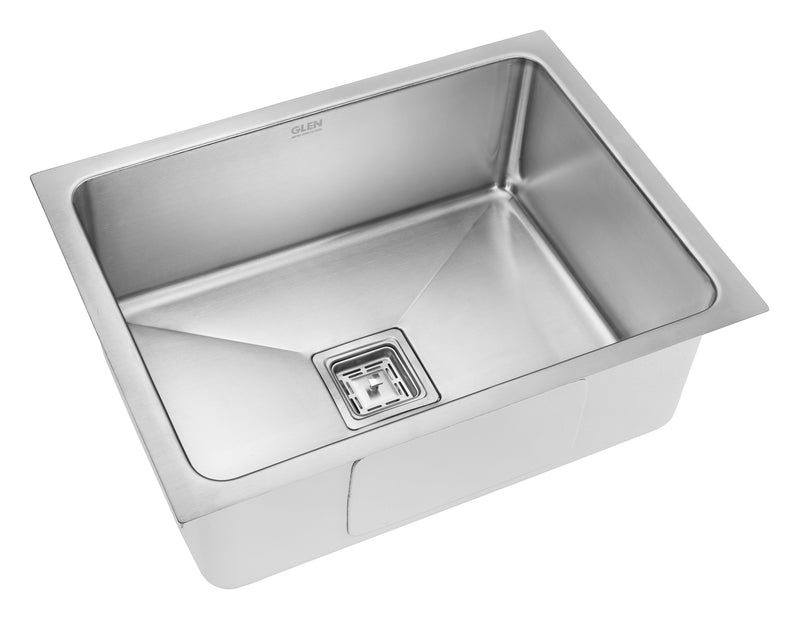 Stainless Steel Grade 304 Sink for Kitchen, Single Bowl Press Sink 24x18x9 inches, Matte Finish (KS-SP24189SBLRM)