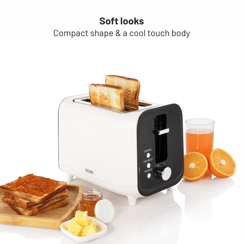 Electric Auto Pop-up 2 Slice Toaster, 750W, 6 Level Browning Control, Removable Crumb Tray - White SA3014