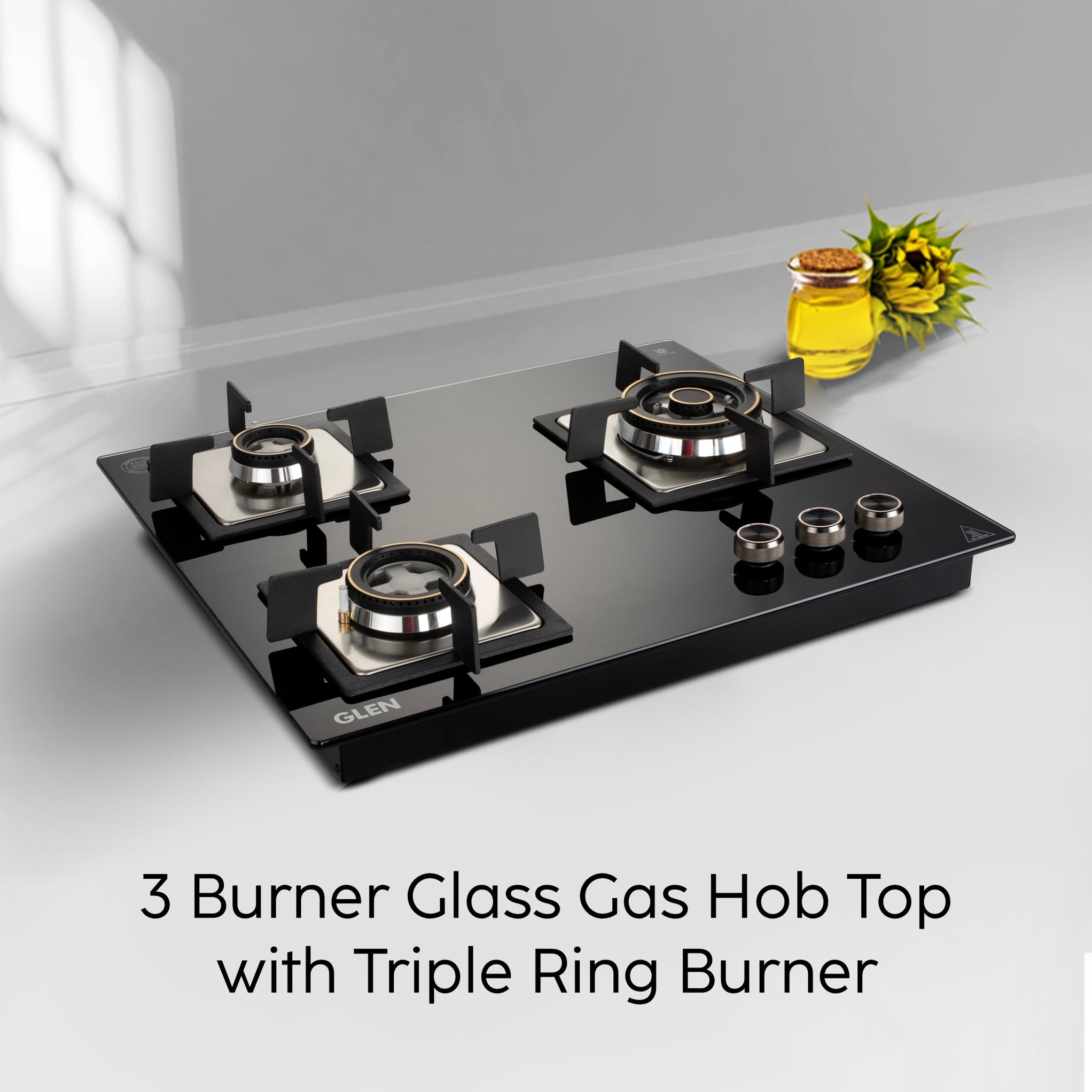 Buy 3 Burner Built-in Glass Gas Hob at Best Prices | Glen — Glen ...
