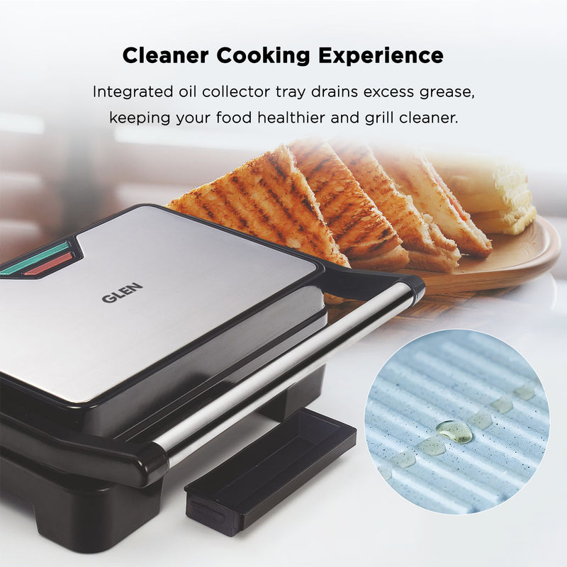 Press Grill with Ceramic Non-stick Plates Oil Collector Tray 850W Power - (SA3029GRILLCE)