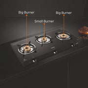 3 burner PNG glass gas stove burners size