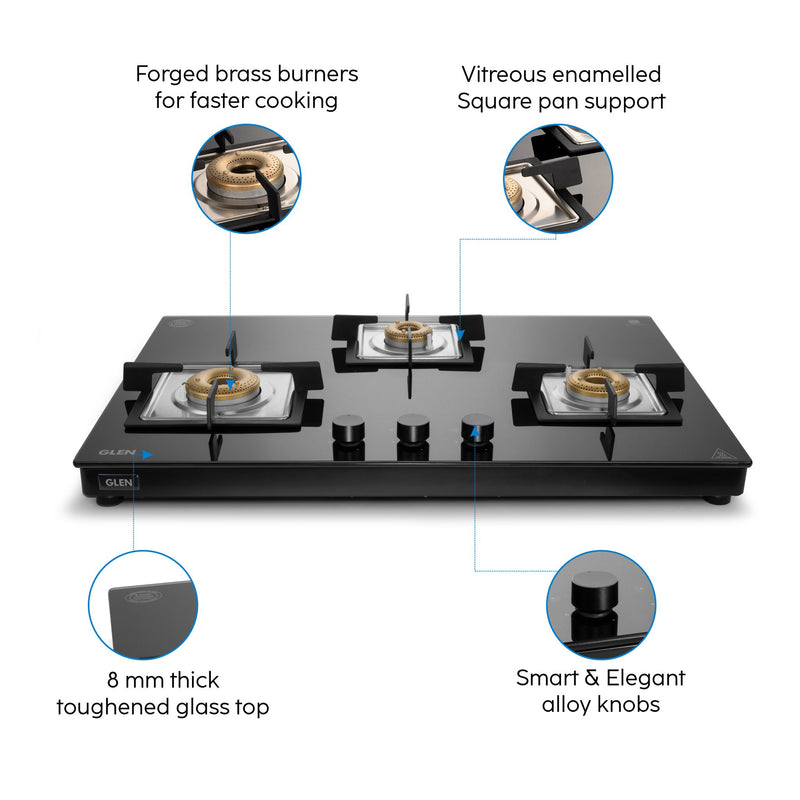 3 burner kitchen hob features