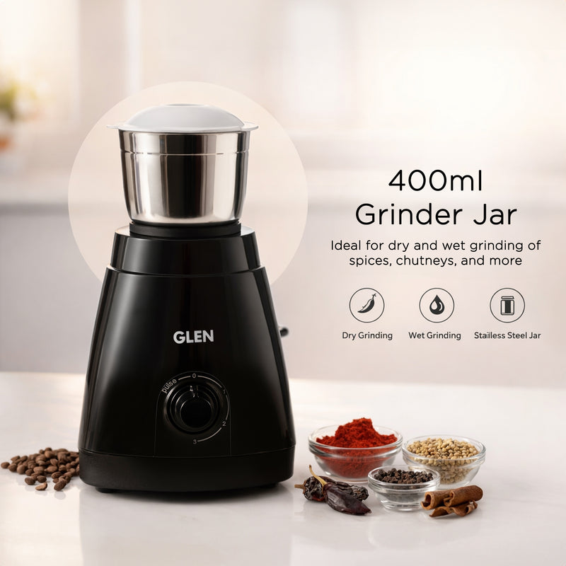 Electric Blender with Glass Jar and SS Grinder Jar 550W - Black (SA4046BGJ)