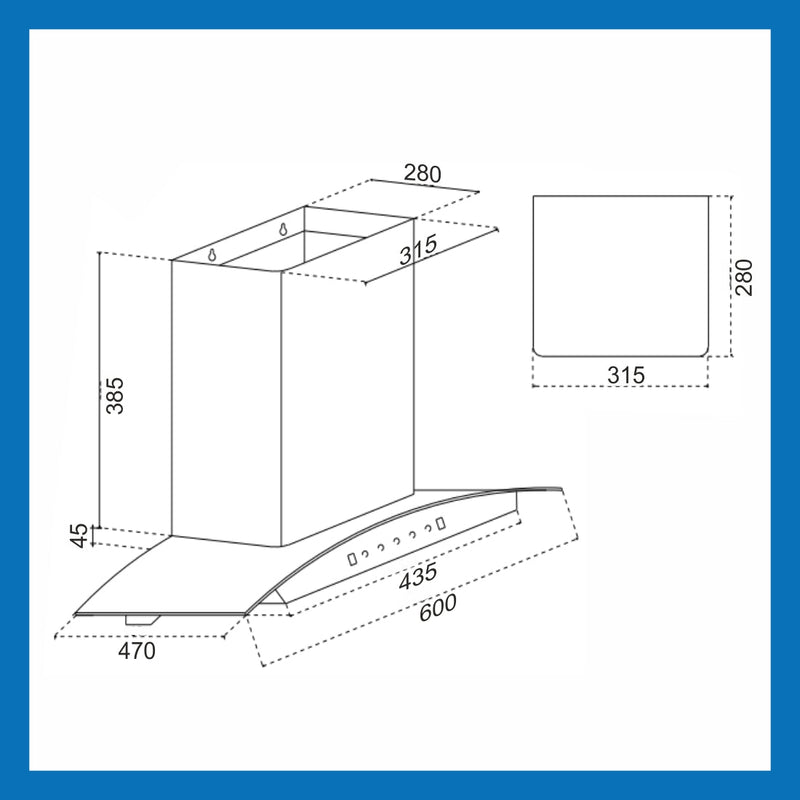 Chimney Hood 6025 Auto Clean 60 Black
