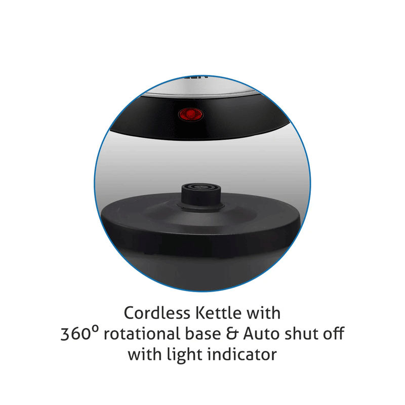 Electric Kettle 1.8 Litre Stainless Steel with 360° Rotational Base, 1350 W - Silver (9002)