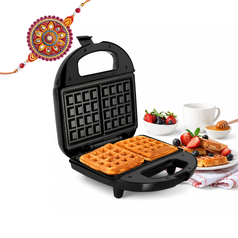 Electric Waffle Maker with Non-Stick Coating Plates, 750W - Black (3024WMBL)