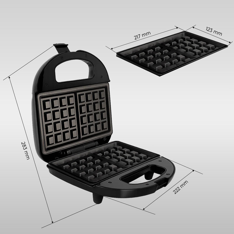 Electric Waffle Maker with Non-Stick Coating Plates, 750W - Black (3024WMBL)