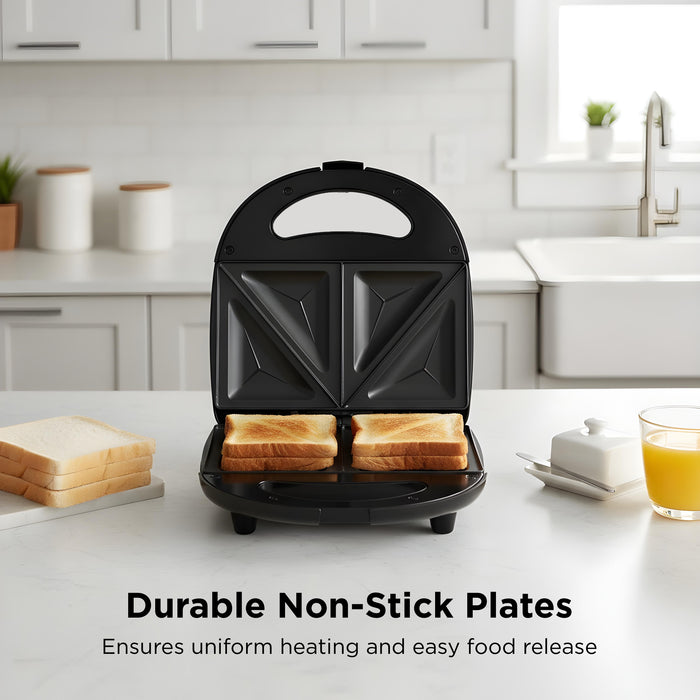 Electric Sandwich Maker with Non-Stick Coating Plates 750W - Black (SA-3026SW)