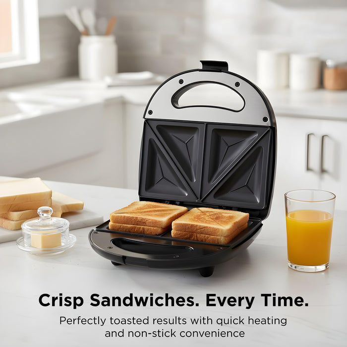 Electric Sandwich Maker with Non-Stick Coating Plates 750W - Black (SA-3026SW)