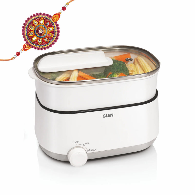 3 in 1 Multi Food Steamer - Steam, Cook & Boil, 2 Power Settings, 600W - (SA-3051MFS)