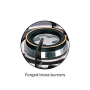 2 Burner Built in Glass Hob with forgedd brass burners