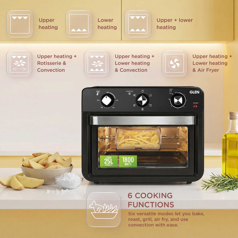 Air Fryer Oven 25 Litre Time and Temperature Control, 1800W - Black (SA3050AFO)
