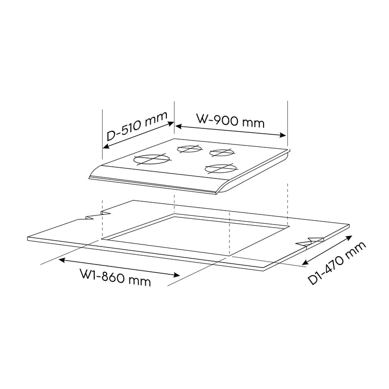 Built-In-Oven 651 MR+Turbo Black (BO-651MRTBL) + Glen Built-In-Microwave Black 25L (MO-674BL) + Built in Hob (BH1094XLSQHTDBTR) + Filterless Auto Clean Chimney (CH6058DIBLAC90)