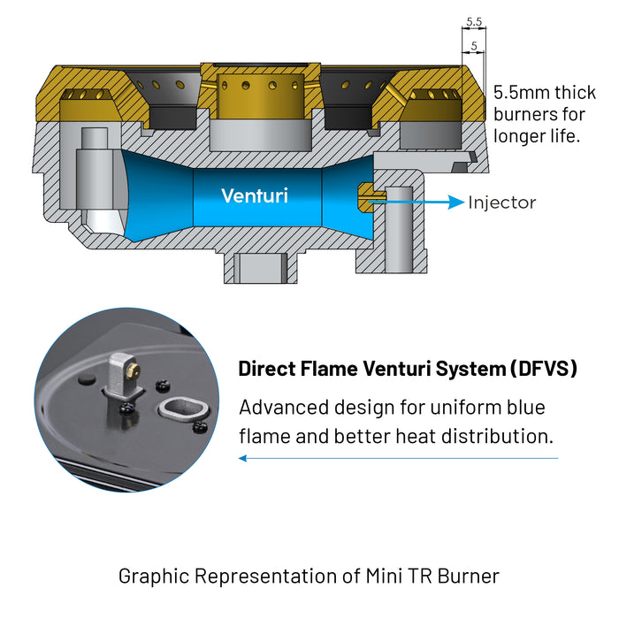 4 Burner DFVS XL Glass Hob with 2 Triple Ring Forged Brass Burners Auto Ignition (BH1094XLDFHT2TR)