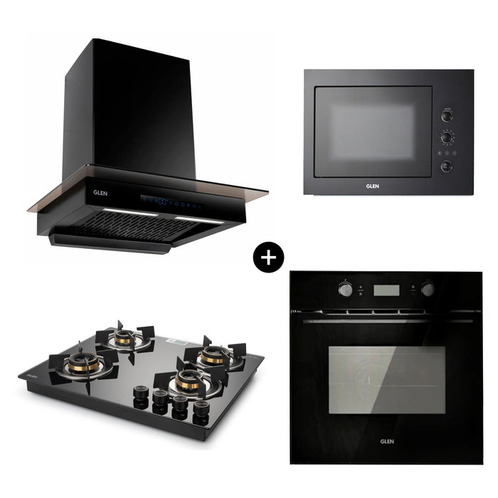 Built-In-Oven 661 Touch MR+Turbo (BO-661MRT) + Built-in-Microwave 25L - 676 (MO-676) + Built In HobTop 1064 RO HT Total DB (BH1064ROHTTDB) + Cooker Hood 6062 BL BLDC AC 60cm 1400 (CH6062BLDCAC60)