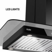 Island Glass Kitchen Chimney with eco-friendly led lights