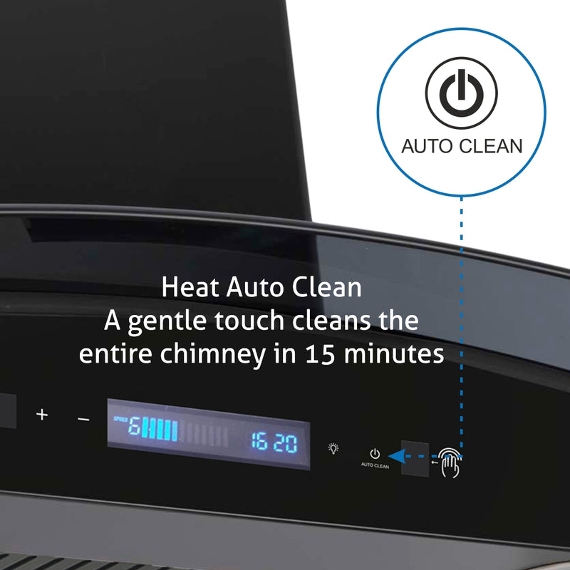 Auto Clean Filterless Chimney with Inverter Technology, BLDC Motor 1600 m3/h - 76/90cm (CH6061DCACBL)