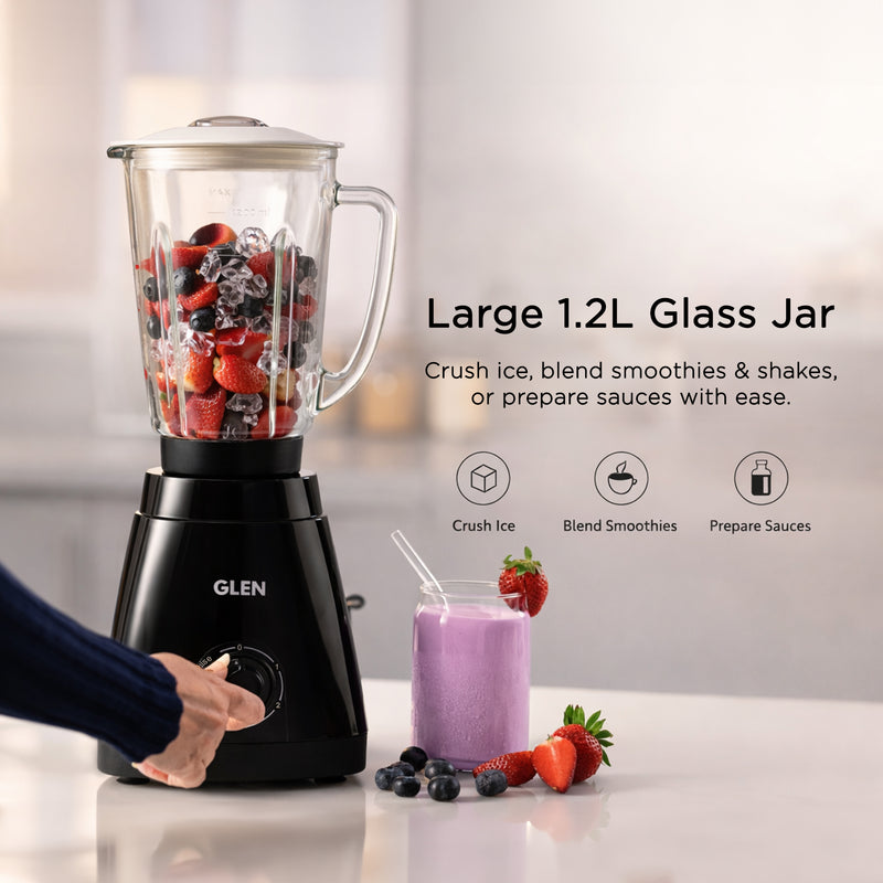 Electric Blender with Glass Jar and SS Grinder Jar 550W - Black (SA4046BGJ)