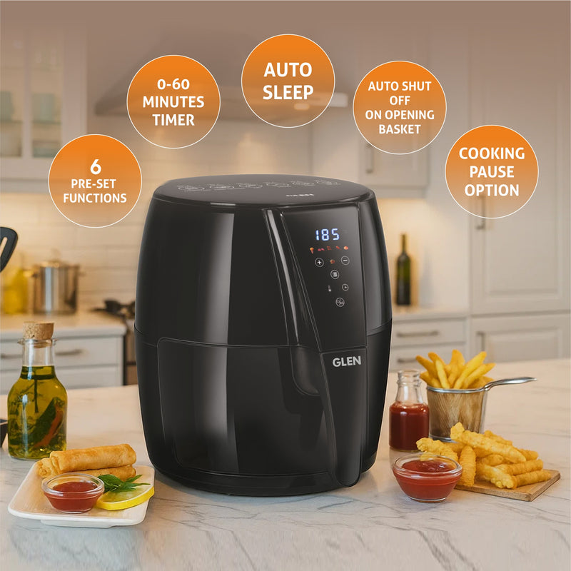 Air Fryer, 5.0 Litre Digital Controls, 6 Pre Set Menu Timer, Temperature Control, 1500W -Black (SA3041DIGI)