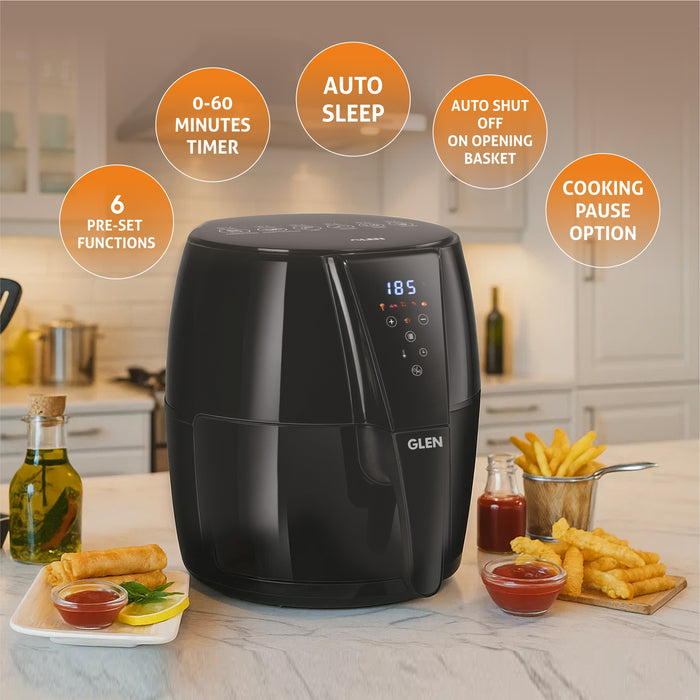 Air Fryer, 5.0 Litre Digital Controls, 6 Pre Set Menu Timer, Temperature Control, 1500W -Black (SA3041DIGI)
