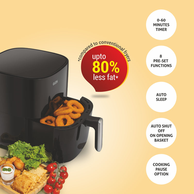 Digital Air Fryer, 5Ltr Capacity, 8 Pre Set Function, Time & Temperature Control, 1500W (3041DBL)