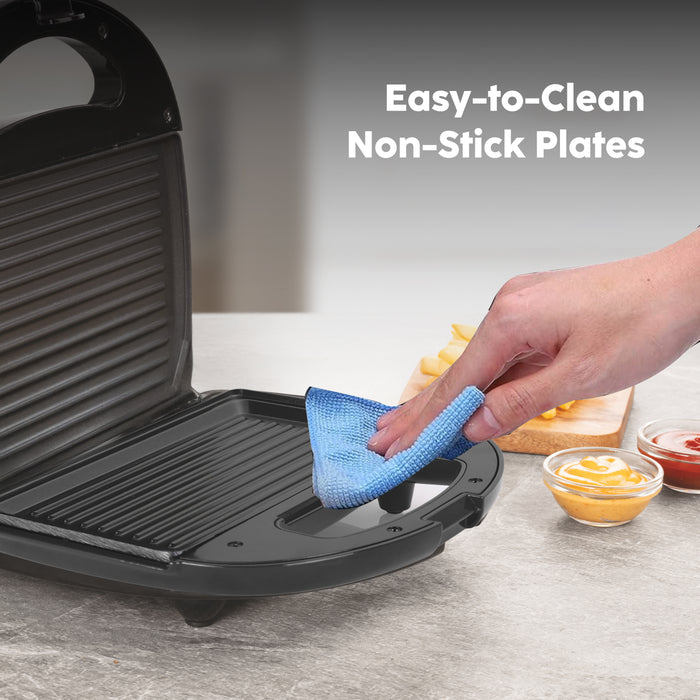 Electric Sandwich Maker Grill with Non-Stick Coating Plates 750W - Black (SA-3026GRILL)