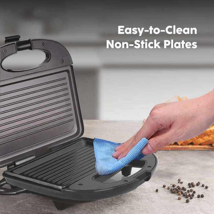Electric Sandwich Maker Grill with Non-Stick Coating Plates 750W - Black (SA-3021GRILL)