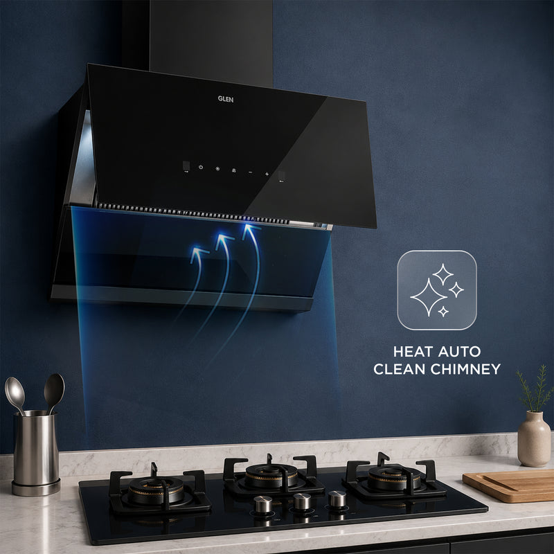 Auto Clean Glass Chimney Filter-less with Motion Sensor, 1400 m³/h - 60/75/90cm (CH 6065 BL AC)