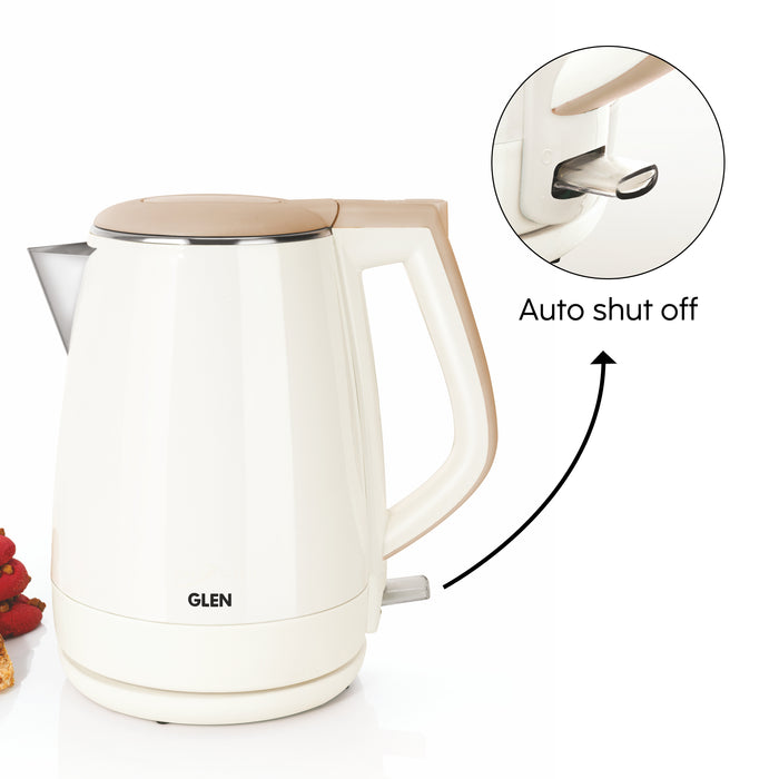 Electric Kettle Litre Plastic Clad Stainless Steel, 360° Rotation Base, Auto Shutoff, 1500 W (SA-9006)