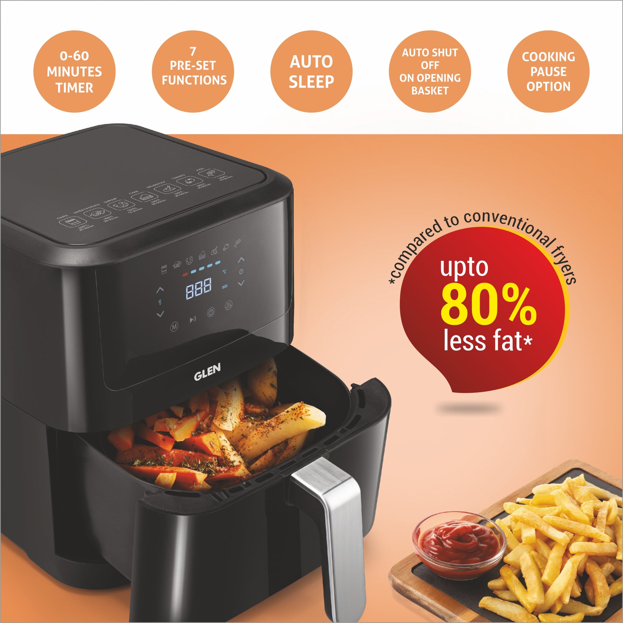 Buy Glen Air Fryer Online at Best Prices 6L Digital Controls 3042DBL