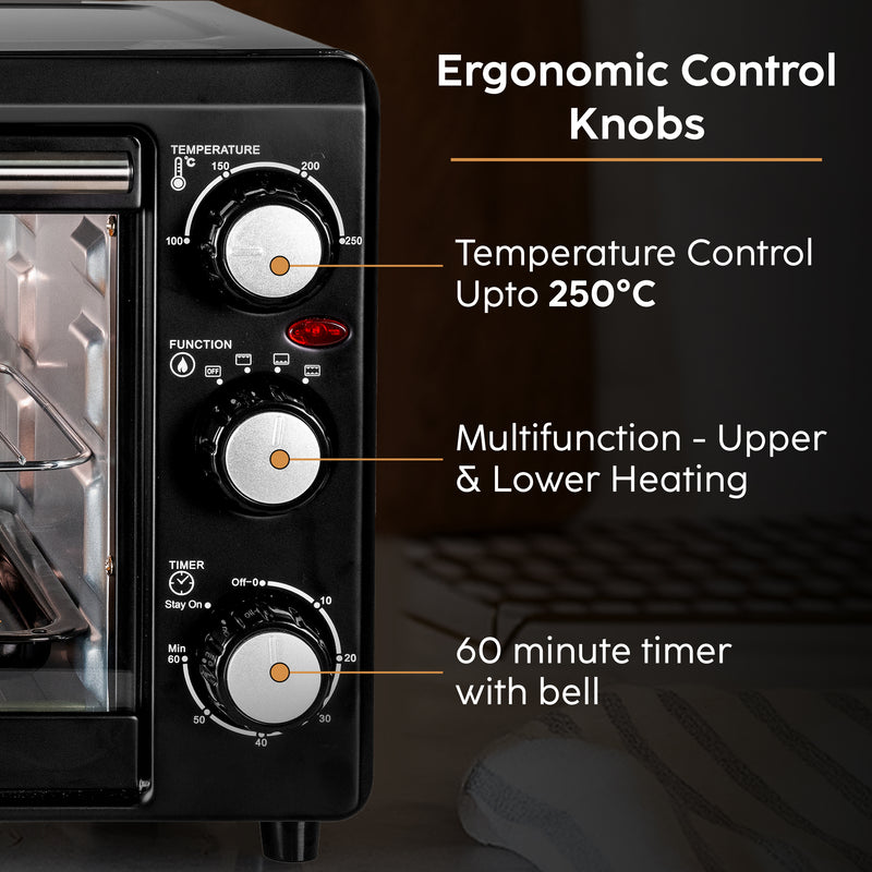 Oven Toaster Griller (OTG) - 18 Litres, Upper & Lower Heating 60 minute timer 1200W - Black (SA5018)