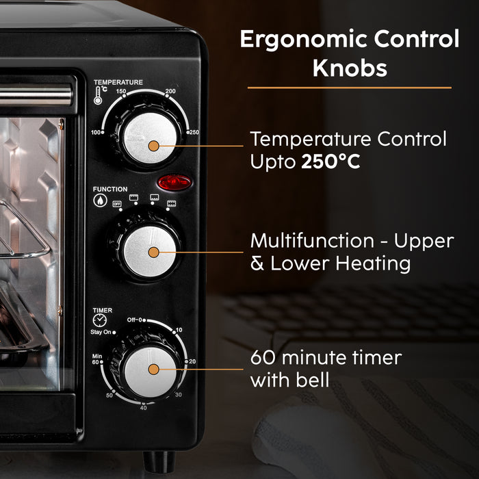 Oven Toaster Griller (OTG) - 18 Litres, Upper & Lower Heating 60 minute timer 1200W - Black (SA5018)
