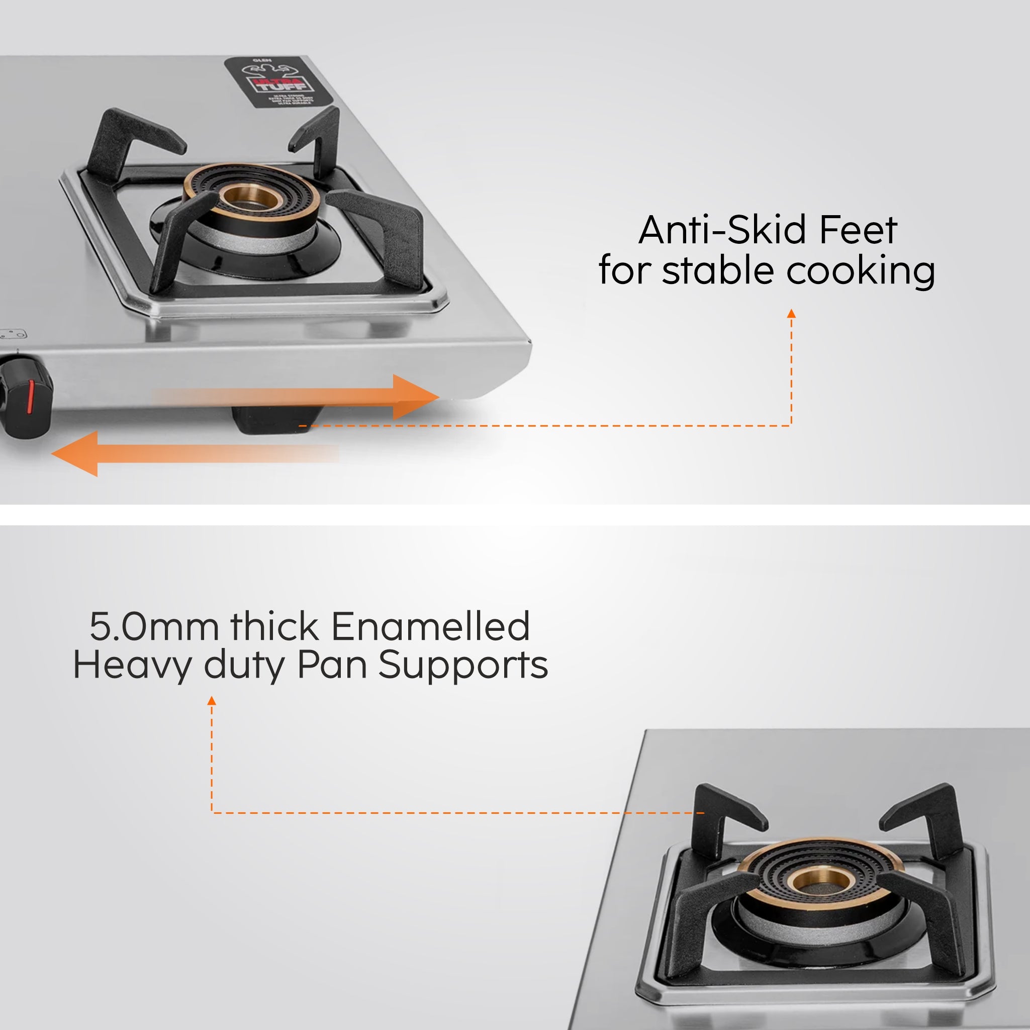 Buy Gas Stove 3 Burner Ultra Tuff Stainless Steel Online | Glen