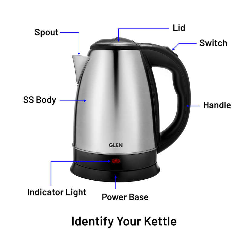 Electric Kettle 1.8 Litre Stainless Steel with 360° Rotational Base, 1350 W - Silver (9002)