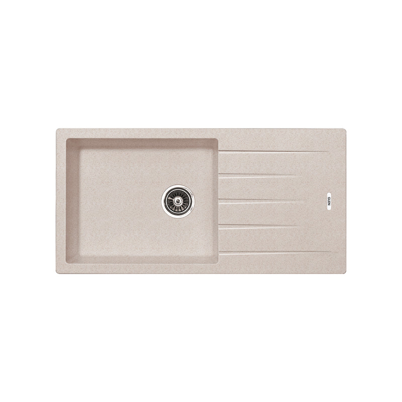 Quartz Sink for Kitchen, Single Bowl Side Drain 36x18x9 inches (KS-QZ36189SBSD)