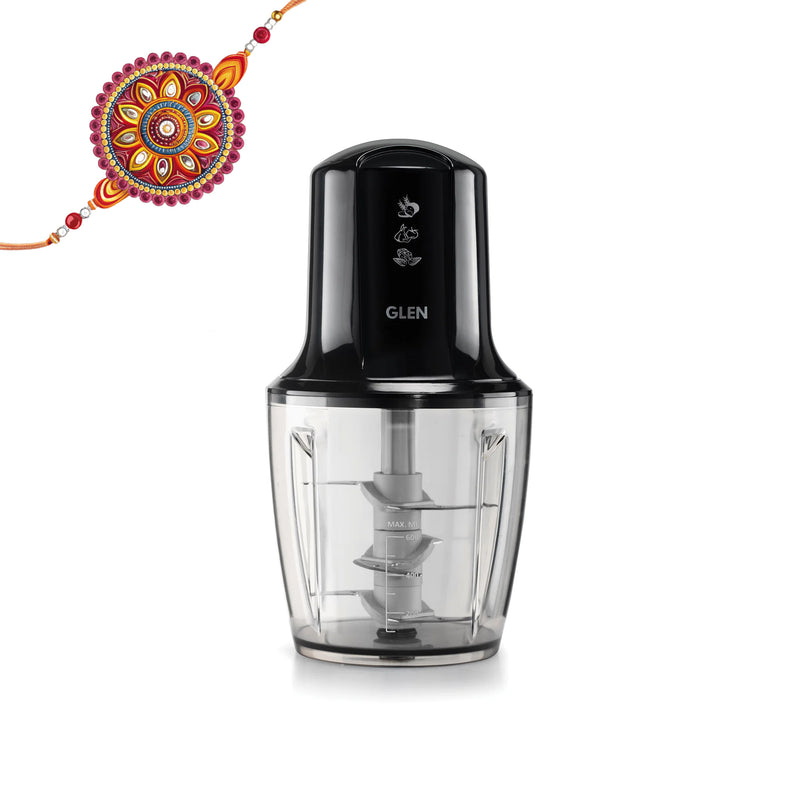 Electric Turbo Plus Vegetable Chopper, 3 Stainless Steel Blades, Whisking Disc 0.6 Litre large Bowl, 300W - Black (4042TUPLUS)
