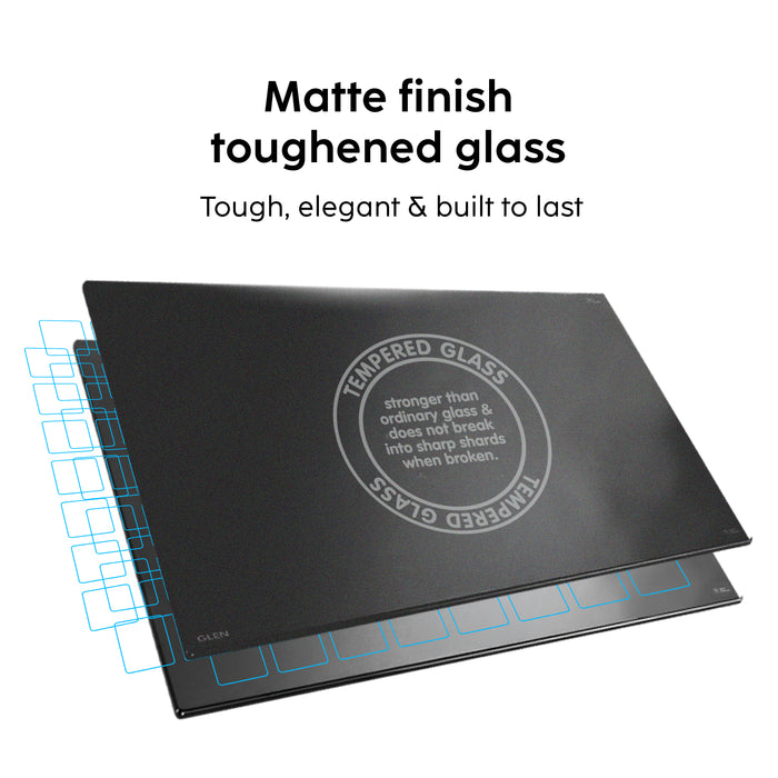 3 Burner Matt Finish Glass Gas Stove with High Flame Brass Burner, Crown Pan Supports - Manual/Auto Ignition (CT1038SLCPBLMG)