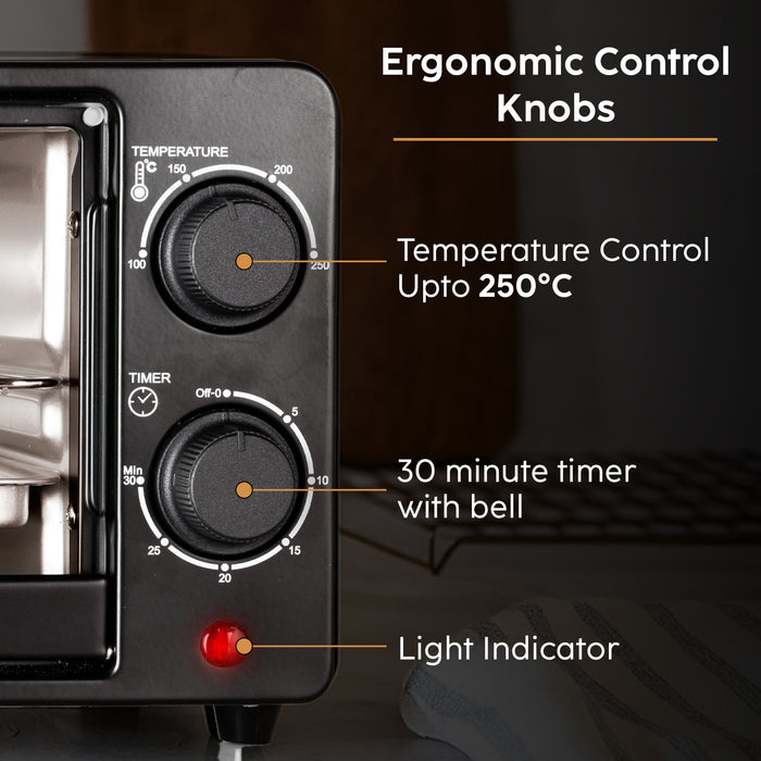 Oven Toaster 9 Litre 800W SS Heating Elements 30 Minute Timer - Black (SA5009E)