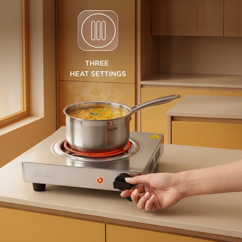 Electric Hot Plate with SS Coil and 3 Temperature Settings 1250W - SA3003EHP