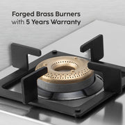 2 Burner gas stove with 5 years forged brass burner warranty