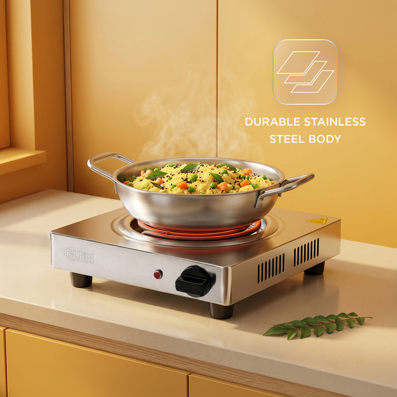 Electric Hot Plate with SS Coil and Crumbs Tray 1000W - SA3002EHP