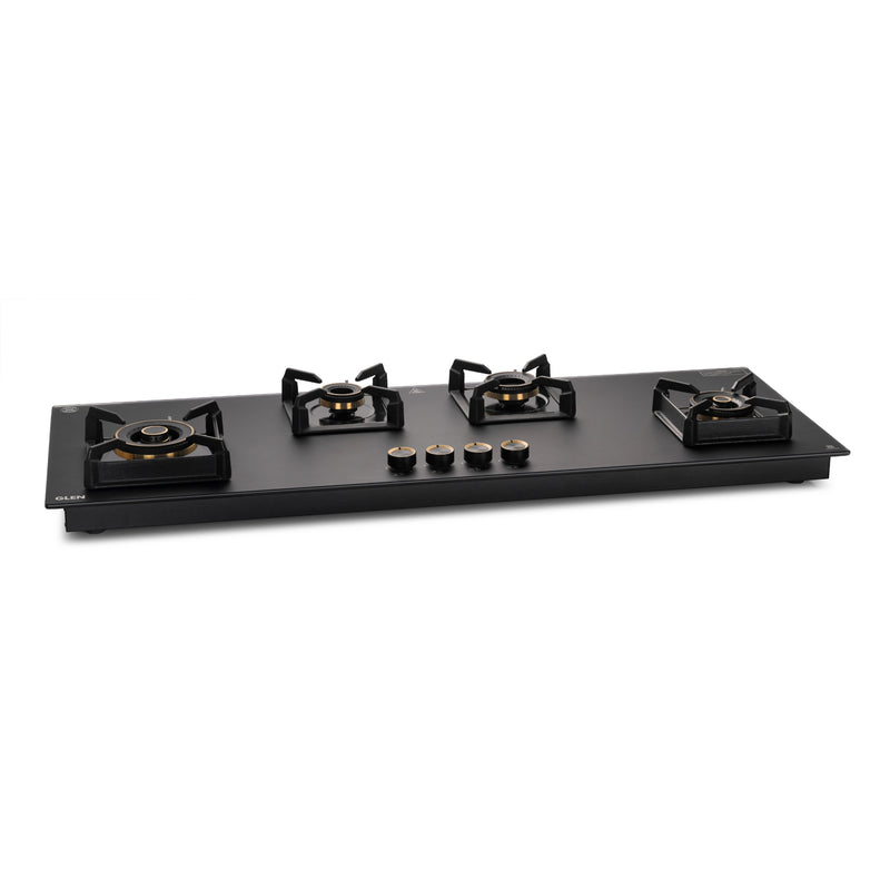 4 Burner DFVS Glass Hob with Triple Ring Total Brass Burners Auto Ignition (BH1094OFDFTHT2TRMG)