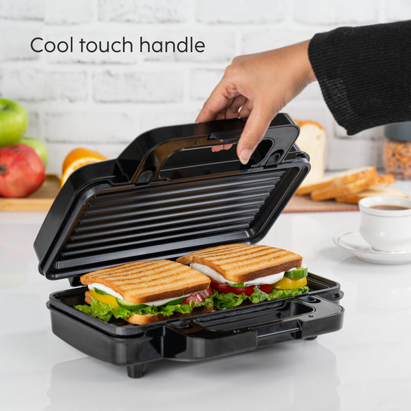 Electric Jumbo Sandwich Maker Grill with Non-Stick Coating Plates, 1000W - (SA3025JGRILL)