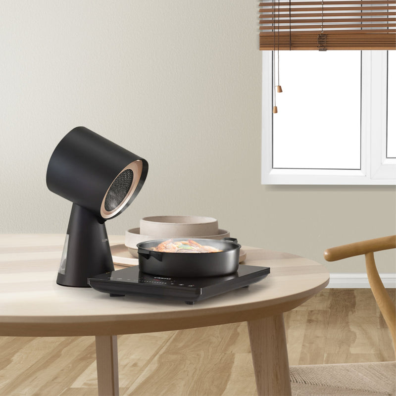 Infrared Stove with 3 Preset Cooking Functions 2200W- SA3074 IR22 + Electric Plug & Clear Smoke Extractor with oil collecting cup - Black (CH6090PORBL)